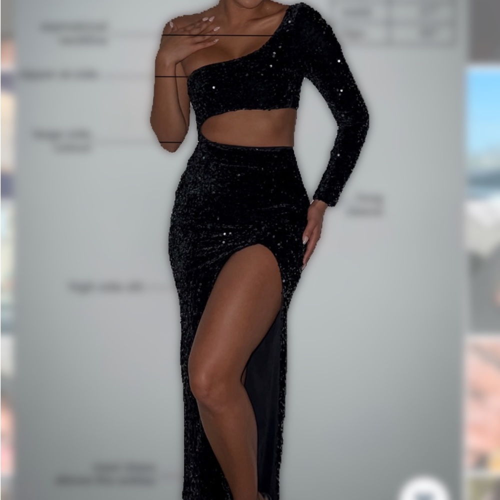 Black Sequin Maxi Dress